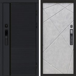 Входная дверь Termo-Door Смарт Black Line - Лучи бетон светлый