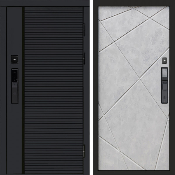 Входная дверь Termo-Door Смарт Black Line - Лучи бетон светлый