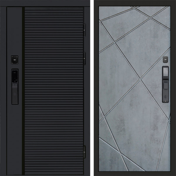 Входная дверь Termo-Door Смарт Black Line - Лучи бетон темный