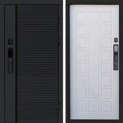 Входная дверь Termo-Door Смарт Black Line - Престиж белое дерево
