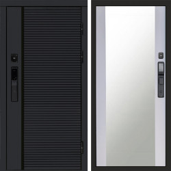 Входная дверь Termo-Door Смарт Black Line - Зеркало белый софт