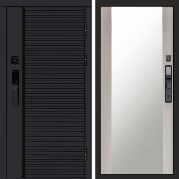 Входная дверь Termo-Door Смарт Black Line - Зеркало лиственница