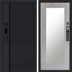 Входная дверь Termo-Door Смарт Black Line - Зеркало Триумф бетон светлый