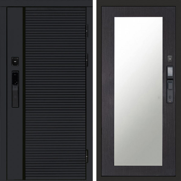 Входная дверь Termo-Door Смарт Black Line - Зеркало Триумф венге