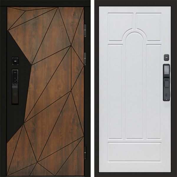 Входная дверь Termo-Door Смарт Геометрия - Арка белое дерево