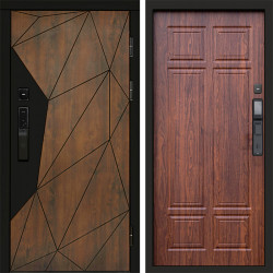 Входная дверь Termo-Door Смарт Геометрия - Без серии Орех премиум