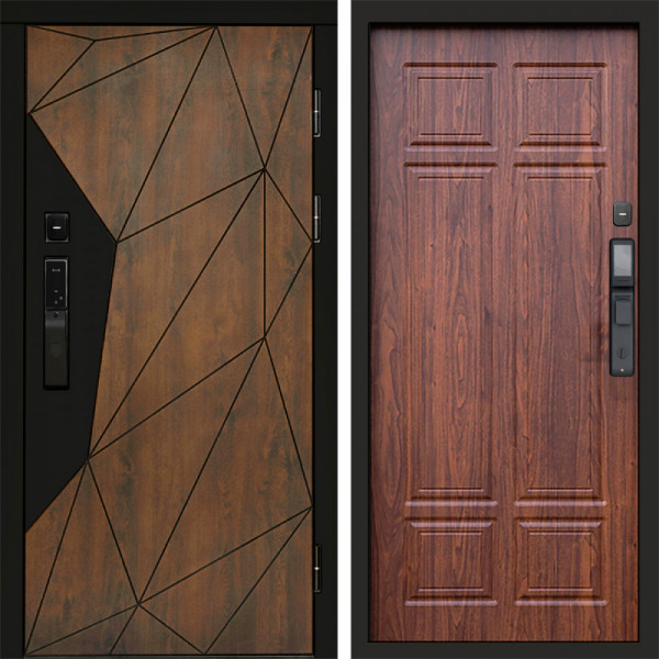 Входная дверь Termo-Door Смарт Геометрия - Без серии Орех премиум