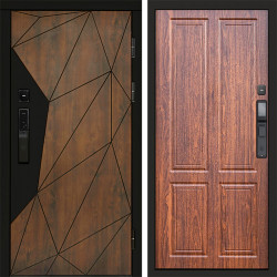 Входная дверь Termo-Door Смарт Геометрия - Без серии Орех стандарт