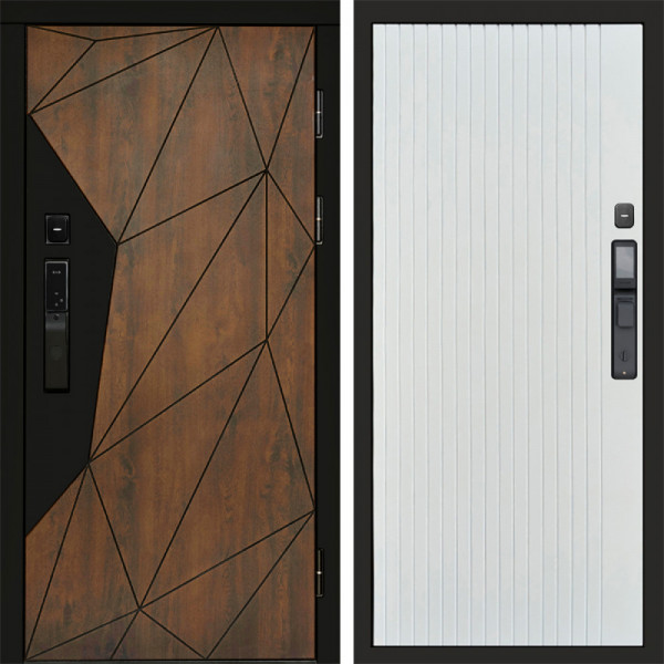 Входная дверь Termo-Door Смарт Геометрия - Flat Белый софт