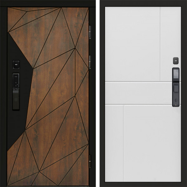 Входная дверь Termo-Door Смарт Геометрия - Горизонт белый