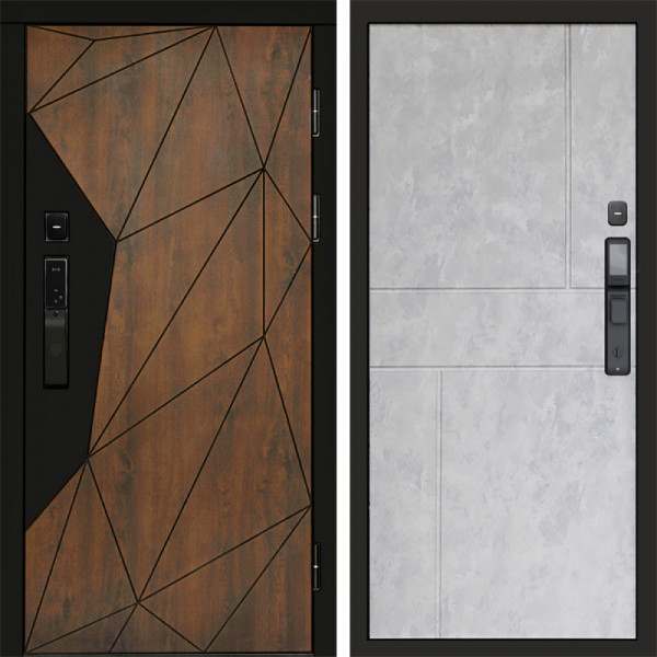 Входная дверь Termo-Door Смарт Геометрия - Горизонт бетон светлый