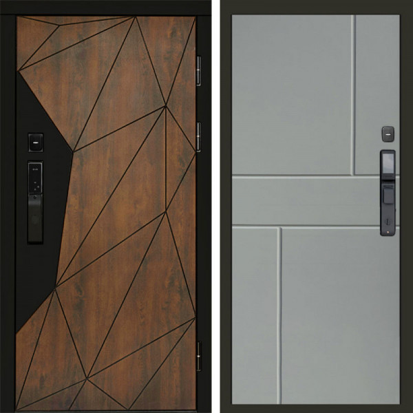 Входная дверь Termo-Door Смарт Геометрия - Горизонт Grey софт