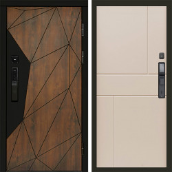 Входная дверь Termo-Door Смарт Геометрия - Горизонт Слоновая кость