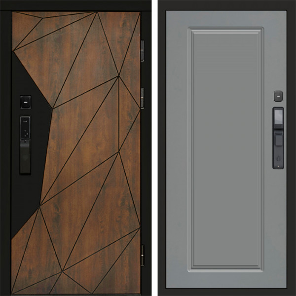 Входная дверь Termo-Door Смарт Геометрия - Гранд Grey софт