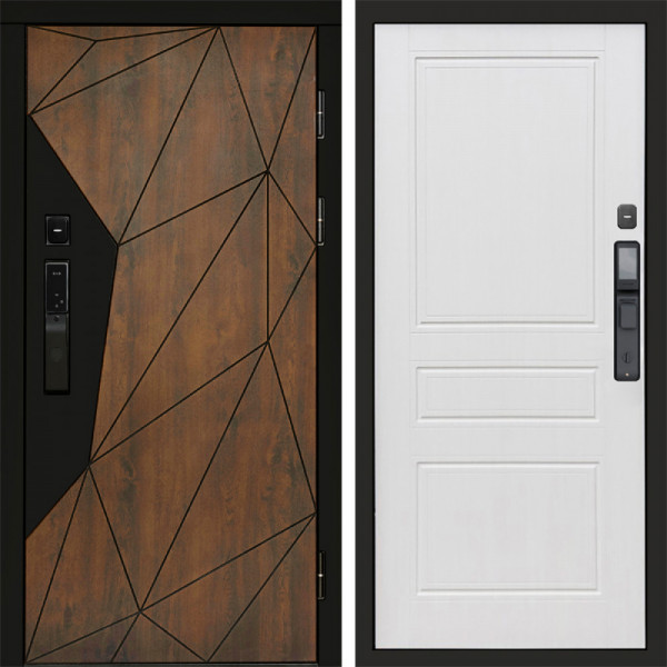 Входная дверь Termo-Door Смарт Геометрия - Классика белое дерево