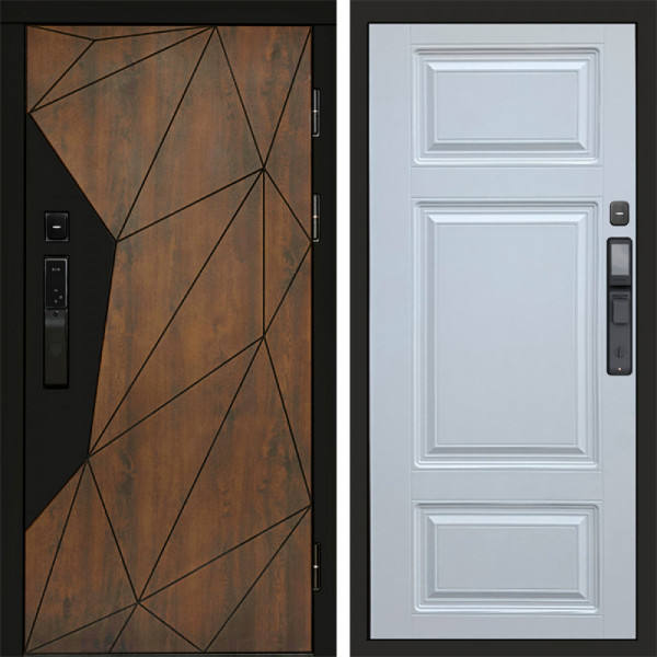 Входная дверь Termo-Door Смарт Геометрия - Лион Белый софт