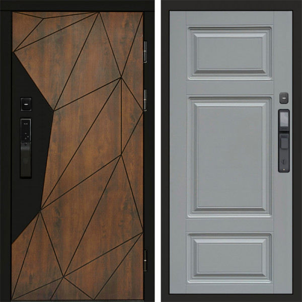 Входная дверь Termo-Door Смарт Геометрия - Лион Grey софт