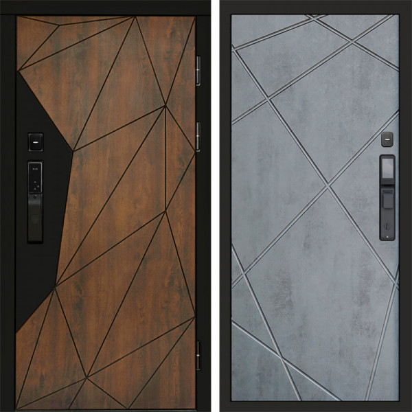 Входная дверь Termo-Door Смарт Геометрия - Лучи бетон темный