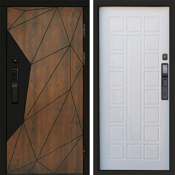 Входная дверь Termo-Door Смарт Геометрия - Престиж белое дерево