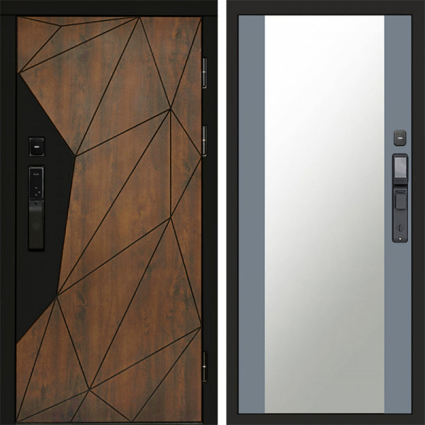 Входная дверь Termo-Door Смарт Геометрия - Зеркало Grey Софт