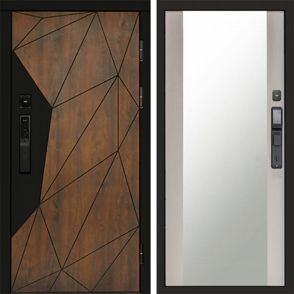 Входная дверь Termo-Door Смарт Геометрия - Зеркало лиственница