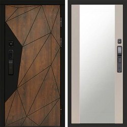 Входная дверь Termo-Door Смарт Геометрия - Зеркало Слоновая кость