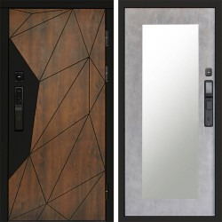 Входная дверь Termo-Door Смарт Геометрия - Зеркало Триумф бетон светлый