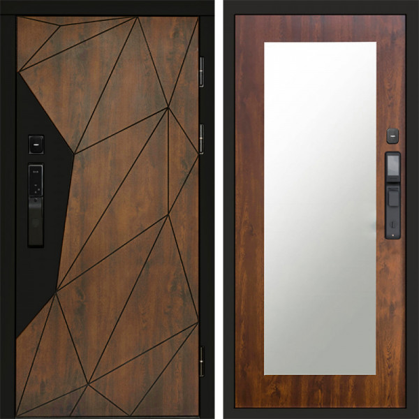 Входная дверь Termo-Door Смарт Геометрия - Зеркало Триумф дуб