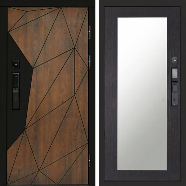 Входная дверь Termo-Door Смарт Геометрия - Зеркало Триумф венге