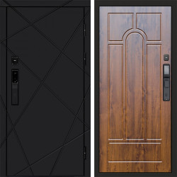 Входная дверь Termo-Door Смарт Лучи Black - Арка дуб