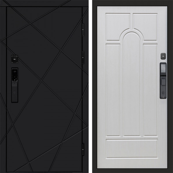 Входная дверь Termo-Door Смарт Лучи Black - Арка лиственница