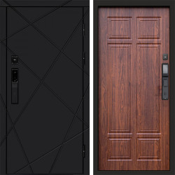 Входная дверь Termo-Door Смарт Лучи Black - Без серии Орех премиум