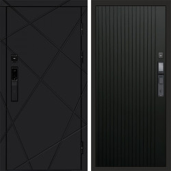 Входная дверь Termo-Door Смарт Лучи Black - Flat Черный кварц