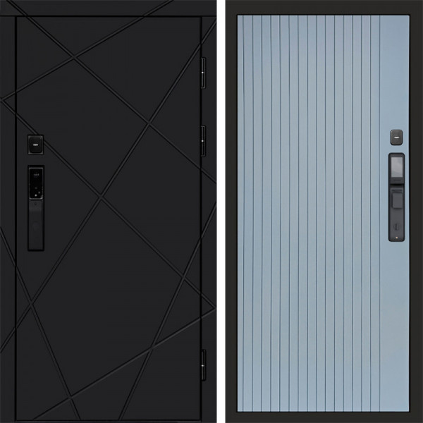 Входная дверь Termo-Door Смарт Лучи Black - Flat Grey софт