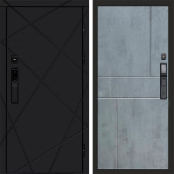 Входная дверь Termo-Door Смарт Лучи Black - Горизонт бетон темный