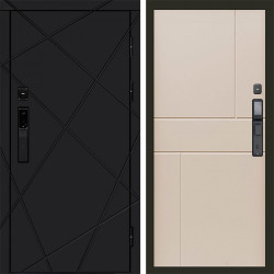 Входная дверь Termo-Door Смарт Лучи Black - Горизонт Слоновая кость