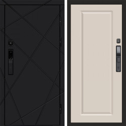 Входная дверь Termo-Door Смарт Лучи Black - Гранд Слоновая кость
