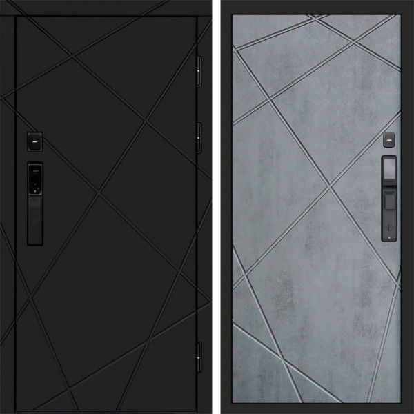 Входная дверь Termo-Door Смарт Лучи Black - Лучи бетон темный