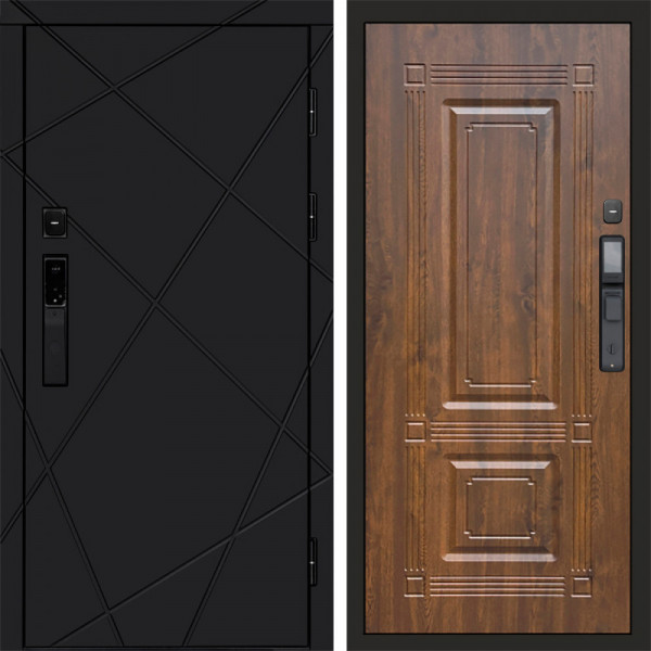 Входная дверь Termo-Door Смарт Лучи Black - Мадрид Дуб