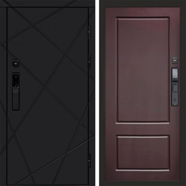 Входная дверь Termo-Door Смарт Лучи Black - Марсель Шоколад