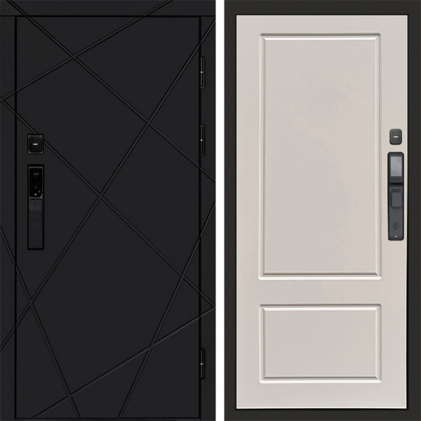 Входная дверь Termo-Door Смарт Лучи Black - Марсель Слоновая кость
