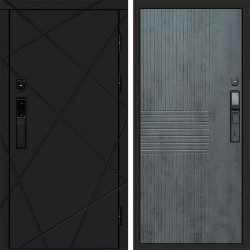 Входная дверь Termo-Door Смарт Лучи Black - Мастино Бетон темный