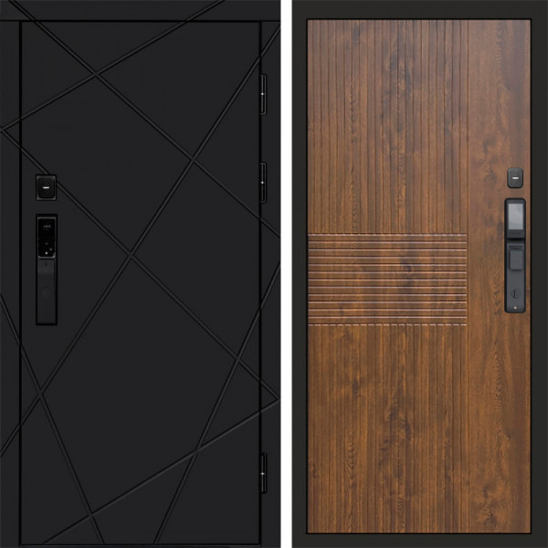 Входная дверь Termo-Door Смарт Лучи Black - Мастино Дуб