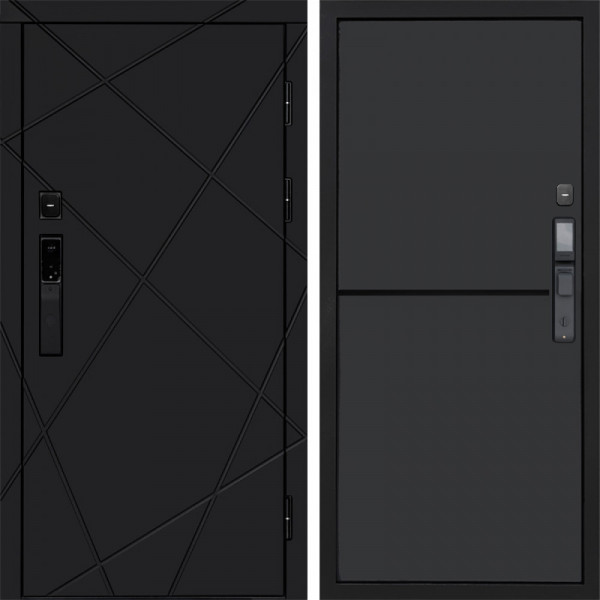 Входная дверь Termo-Door Смарт Лучи Black - Нео Графит