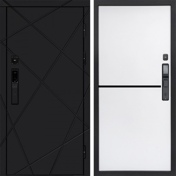 Входная дверь Termo-Door Смарт Лучи Black - Нео White