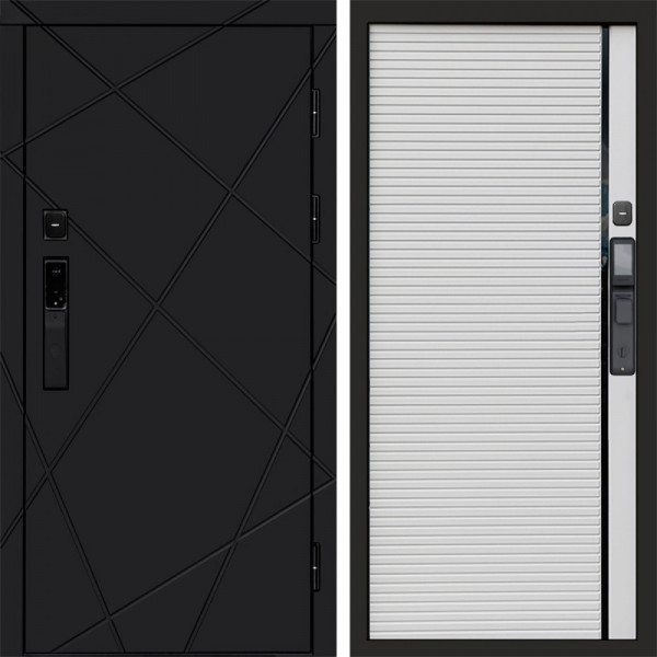 Входная дверь Termo-Door Смарт Лучи Black - Porte white