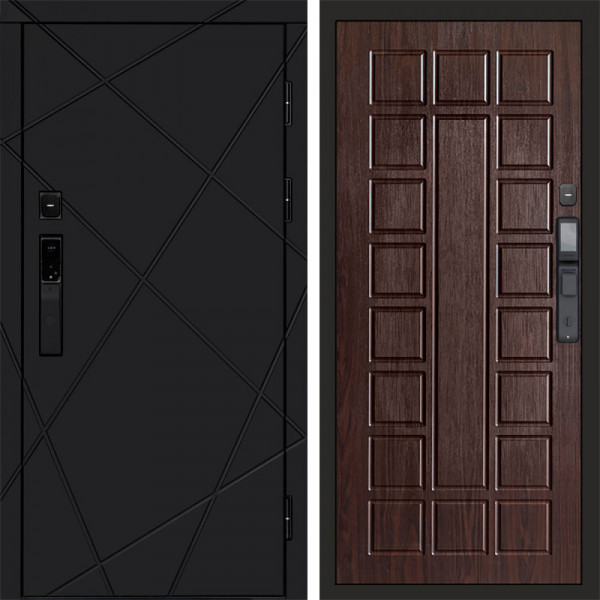 Входная дверь Termo-Door Смарт Лучи Black - Престиж венге