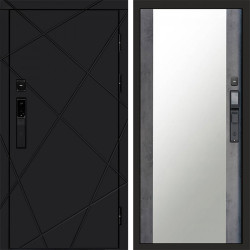 Входная дверь Termo-Door Смарт Лучи Black - Зеркало бетон темный