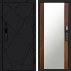 Входная дверь Termo-Door Смарт Лучи Black - Зеркало дуб