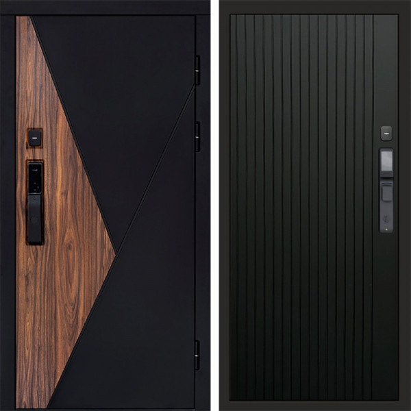 Входная дверь Termo-Door Смарт Матрикс - Flat Черный кварц